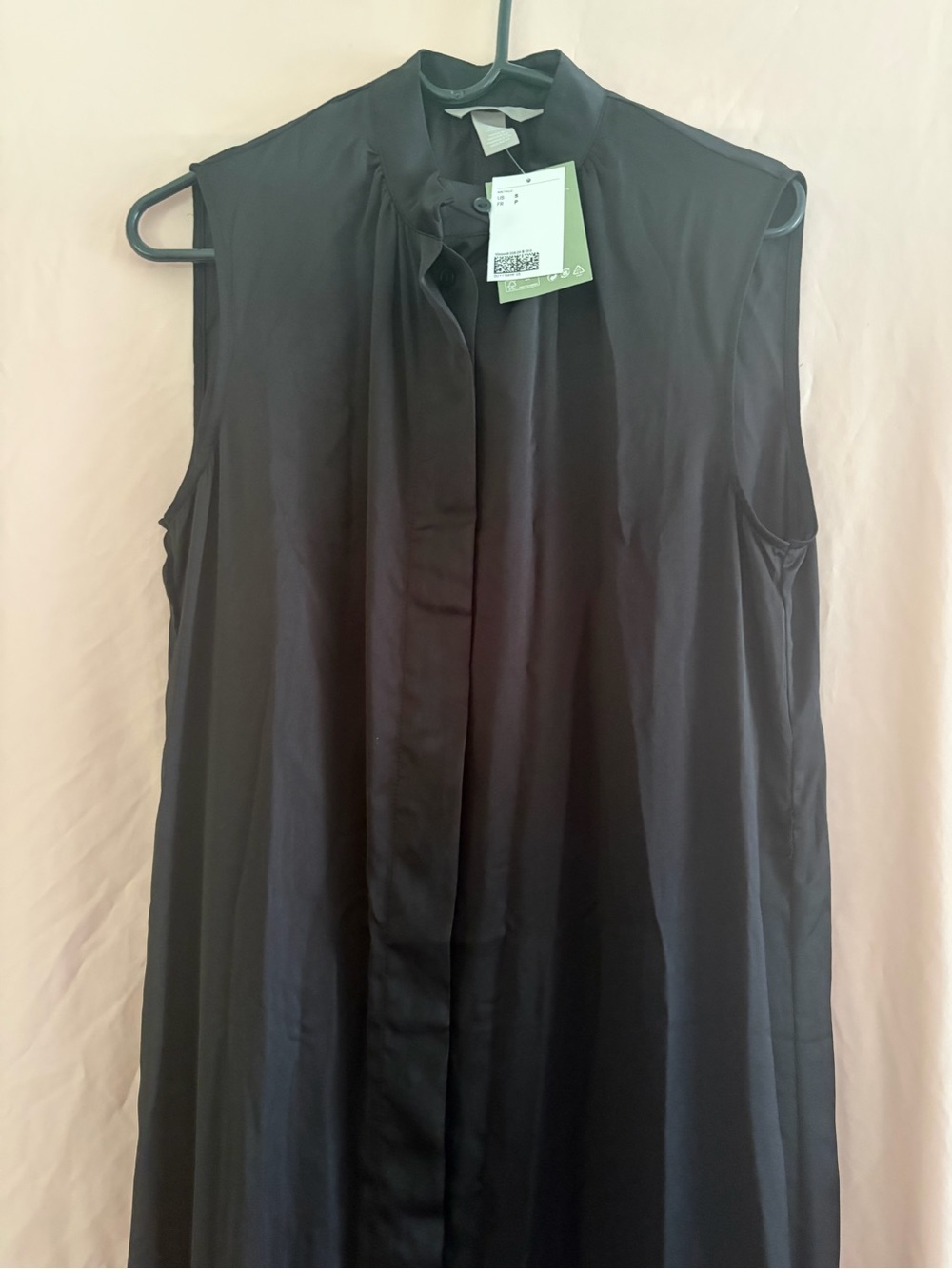 H&M Sleeveless Black Maxi Dress with Concealed Placket